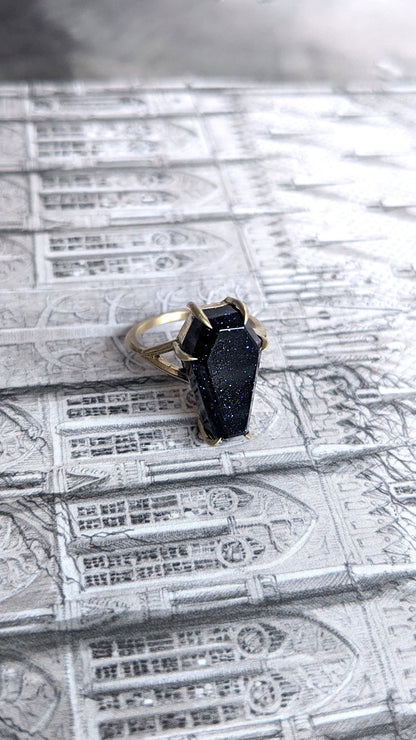 Lilith Spectrolite Coffin Ring