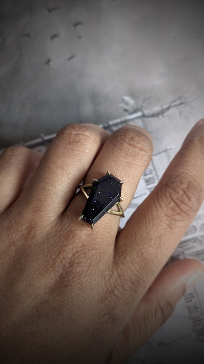 Lilith Spectrolite Coffin Ring