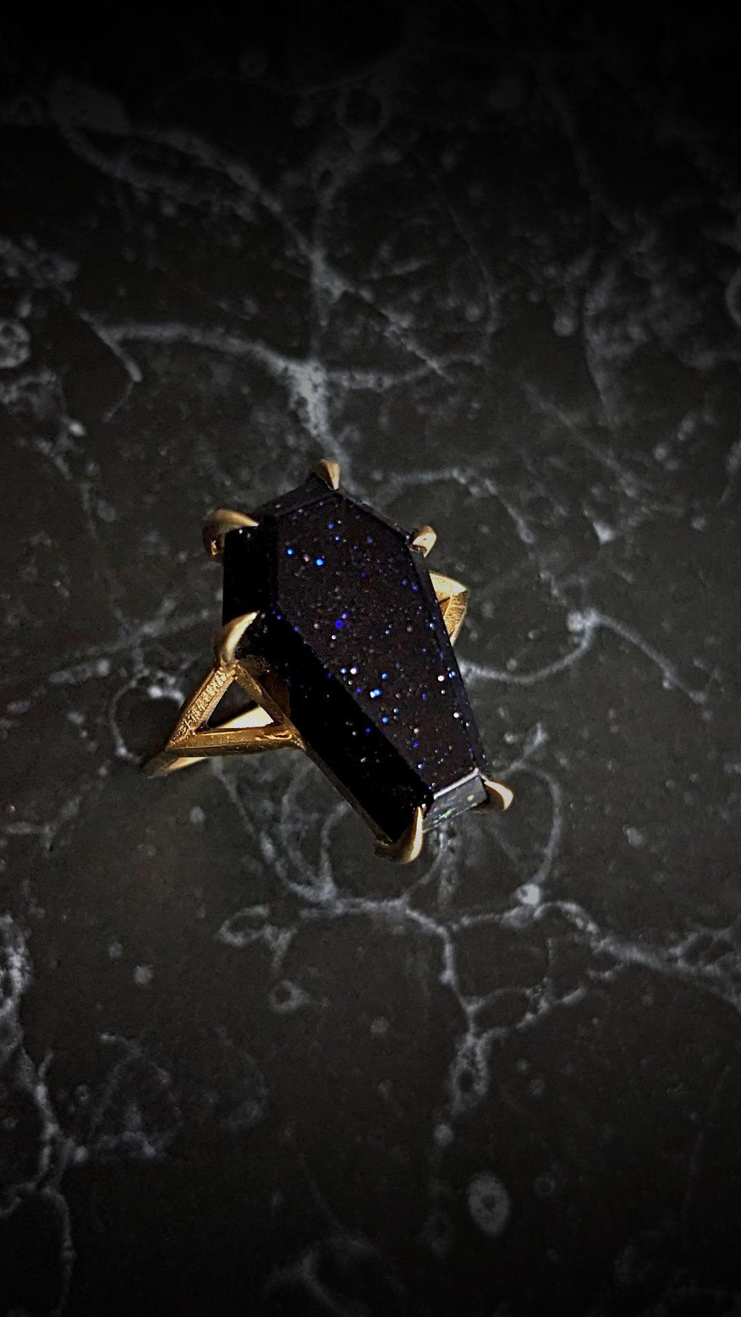 Lilith Spectrolite Coffin Ring