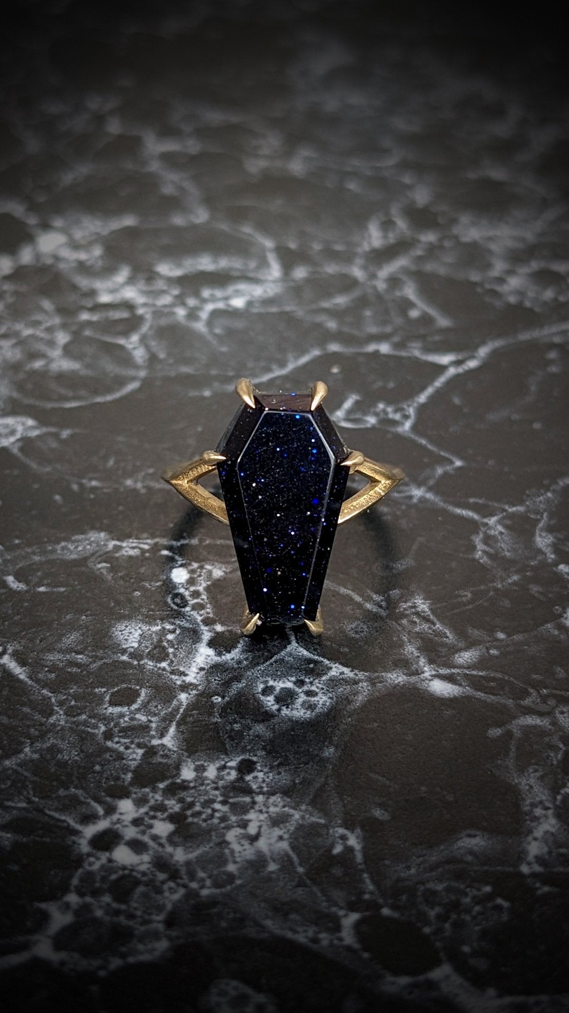 Lilith Spectrolite Coffin Ring