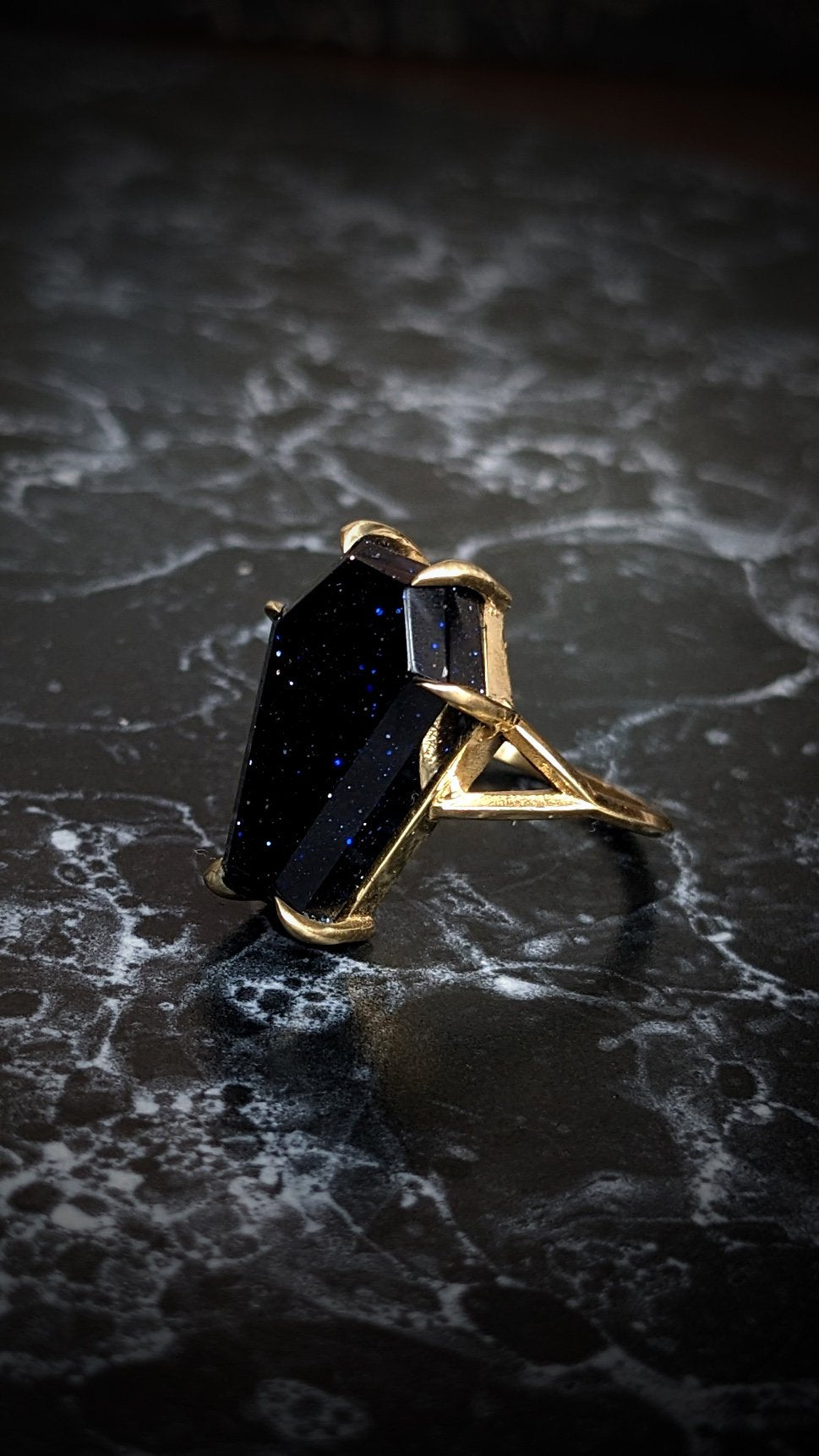 Lilith Spectrolite Coffin Ring
