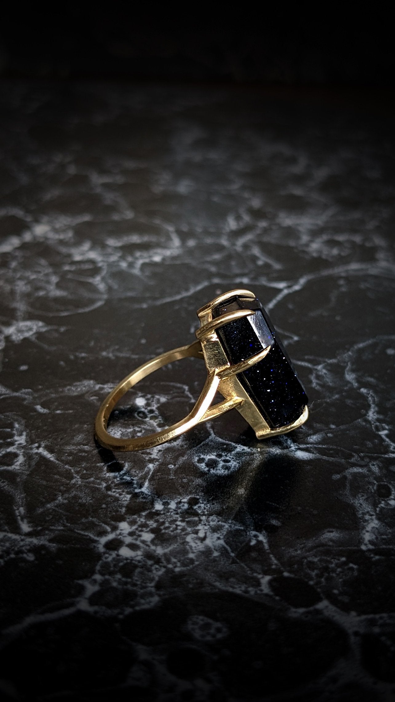 Lilith Spectrolite Coffin Ring
