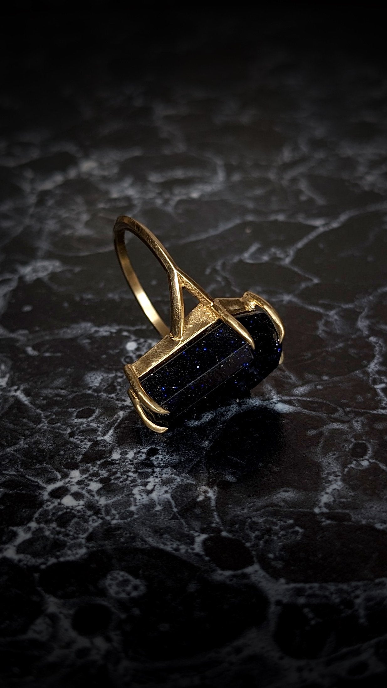 Lilith Spectrolite Coffin Ring