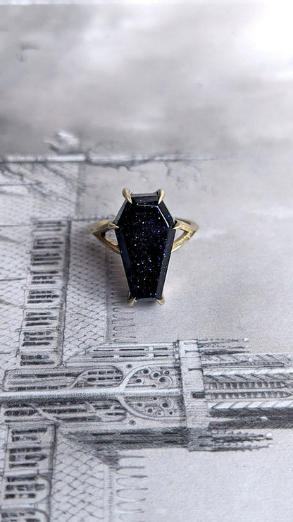Lilith Spectrolite Coffin Ring