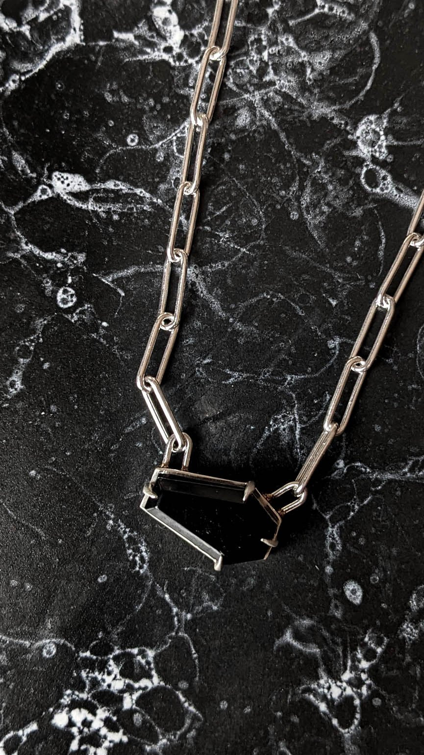 Lilith Onyx Coffin Necklace