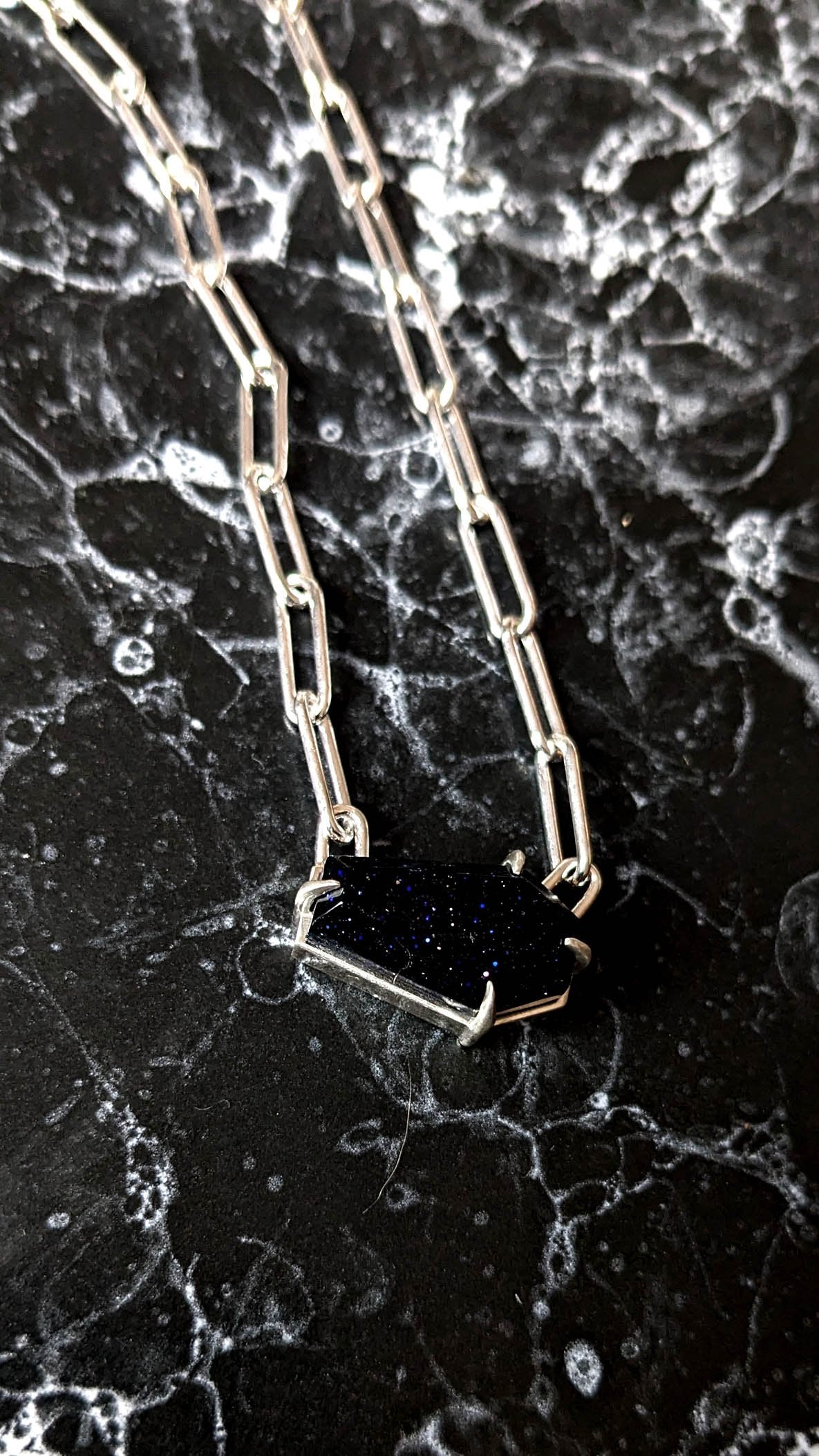 Lilith Spectrolite Coffin Necklace