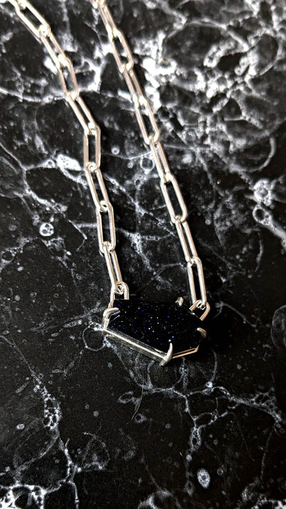 Lilith Spectrolite Coffin Necklace