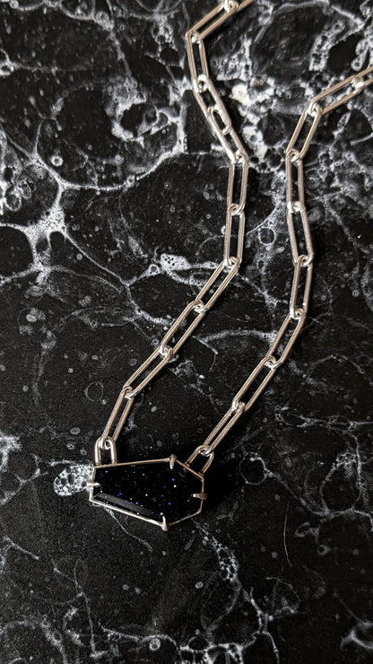 Lilith Spectrolite Coffin Necklace