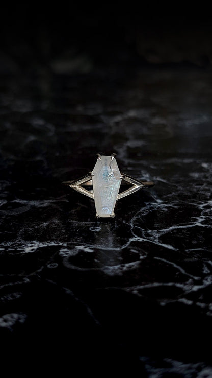 Lilith Moonstone Coffin Ring