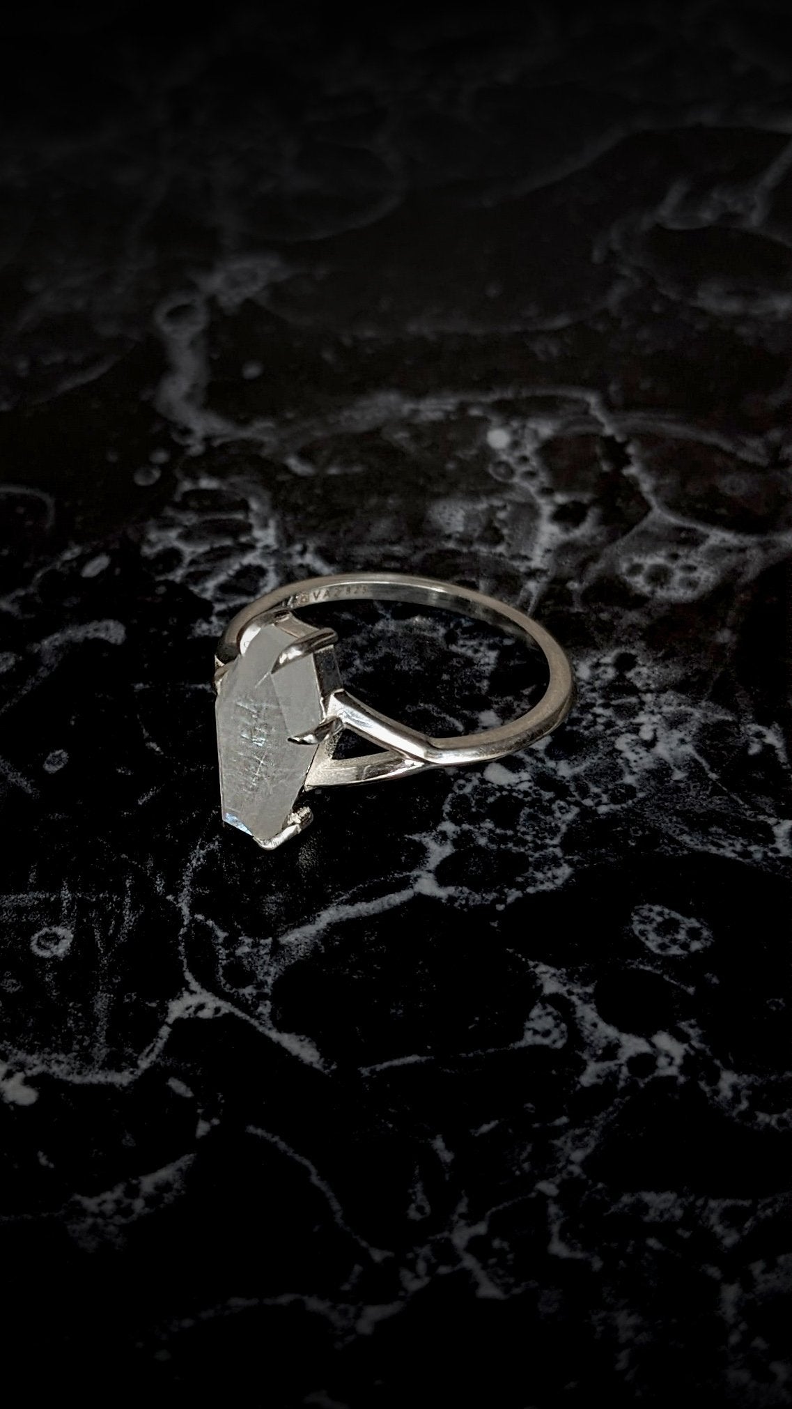Lilith Moonstone Coffin Ring