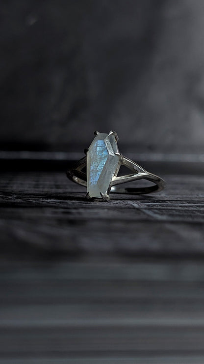 Lilith Moonstone Coffin Ring