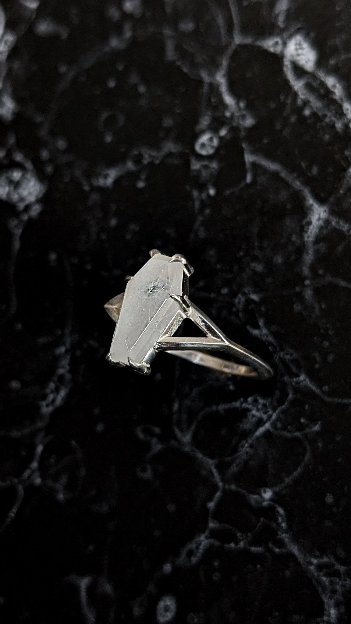 Lilith Moonstone Coffin Ring