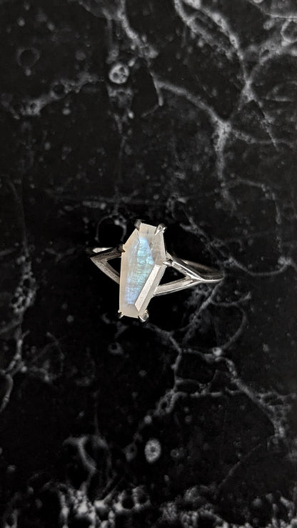Lilith Moonstone Coffin Ring