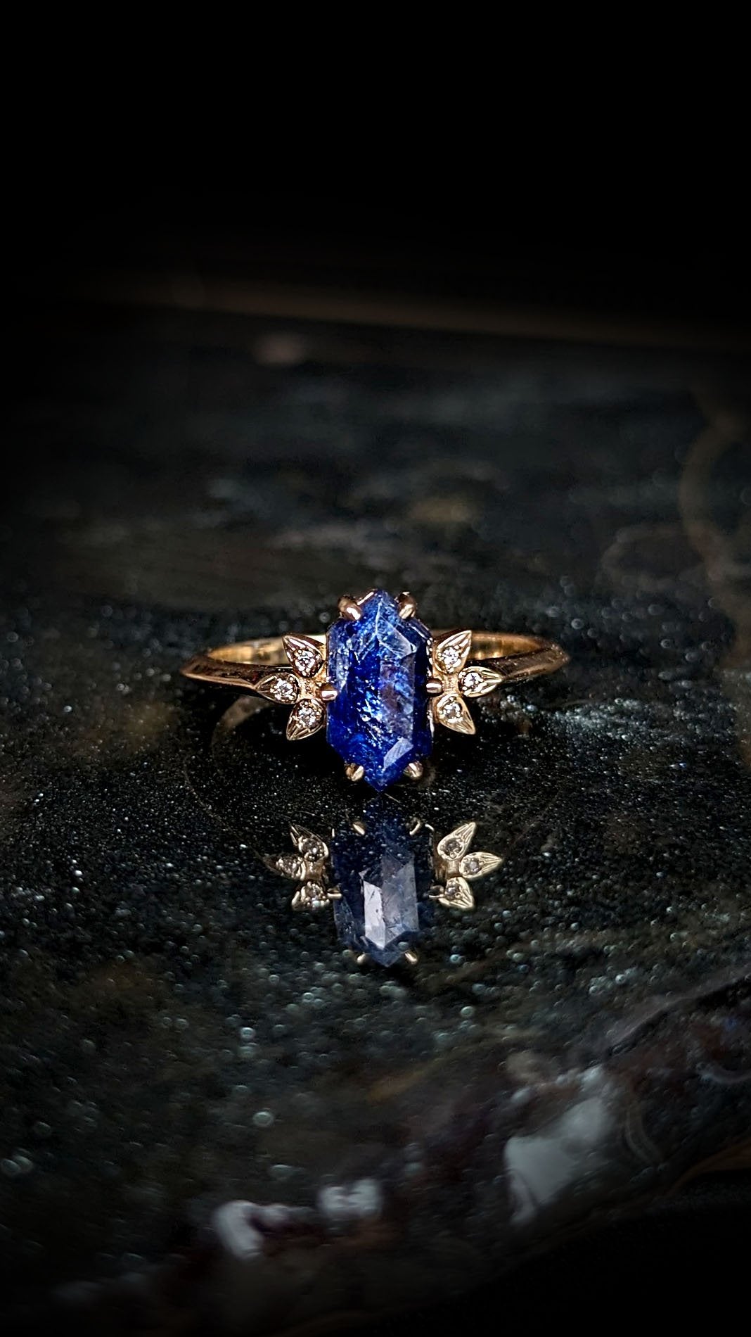 Lily Elongated Sapphire Hexagon Ring