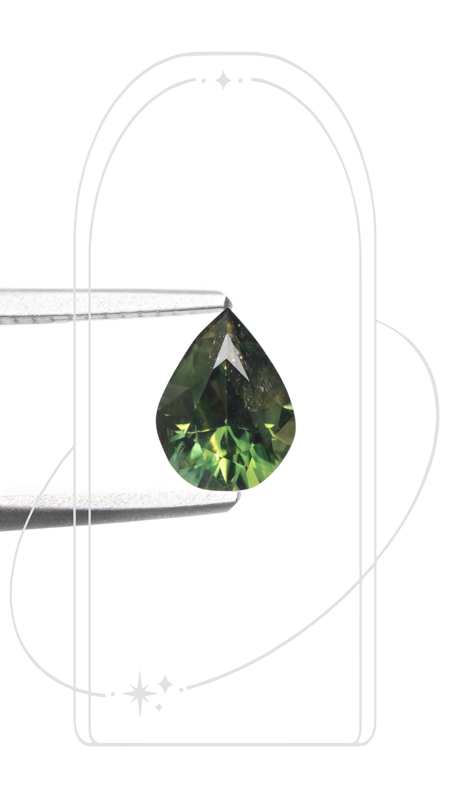 Pear Parti Green Sapphire