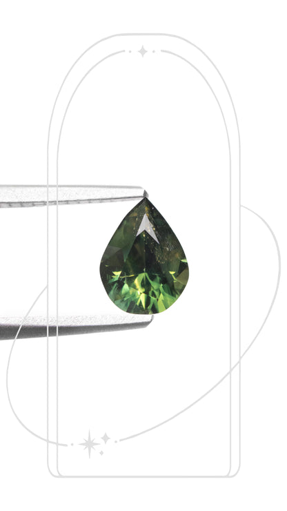 Pear Parti Green Sapphire