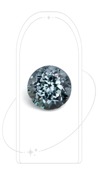 Round Blue-Grey Spinel