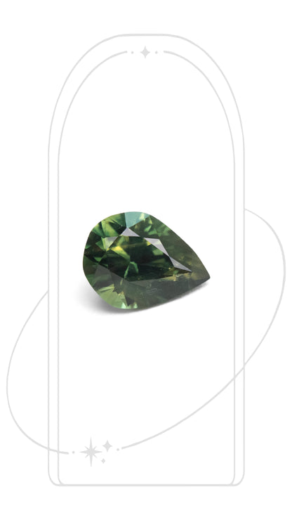 Pear Parti Green Sapphire