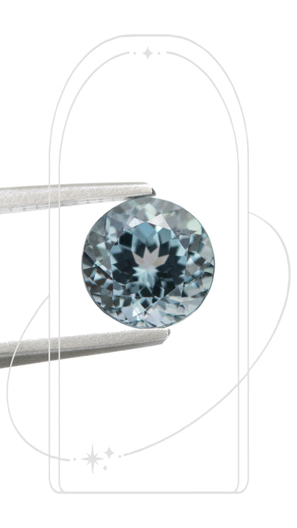 Round Blue-Grey Spinel