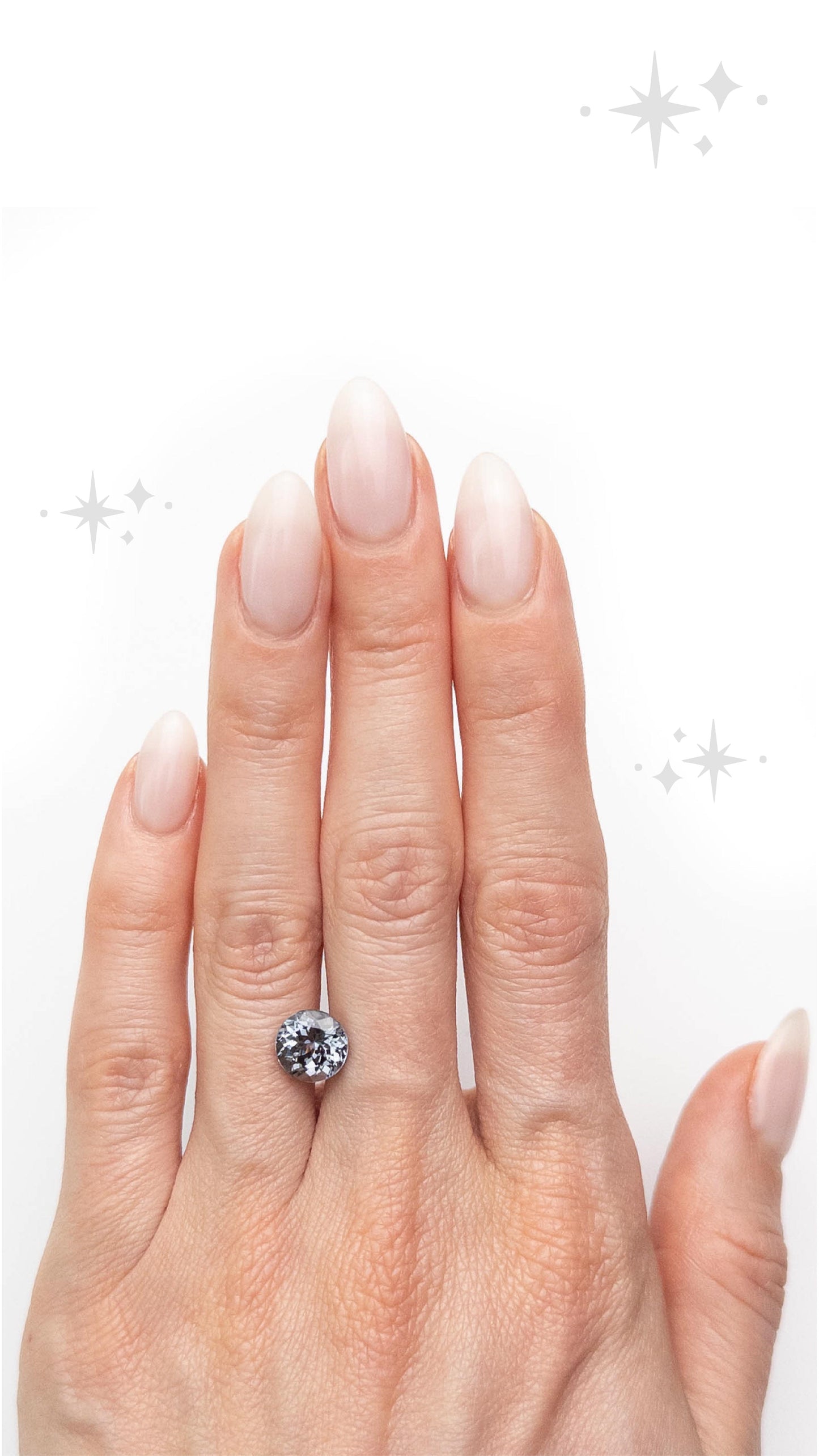 Round Blue-Grey Spinel
