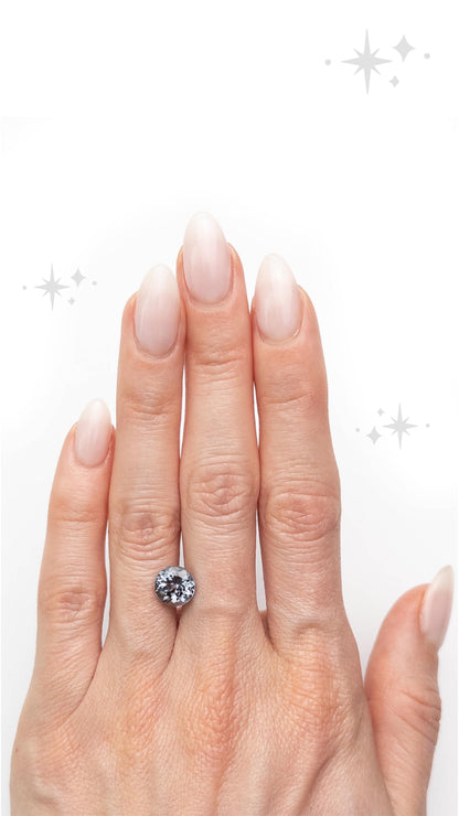 Round Blue-Grey Spinel