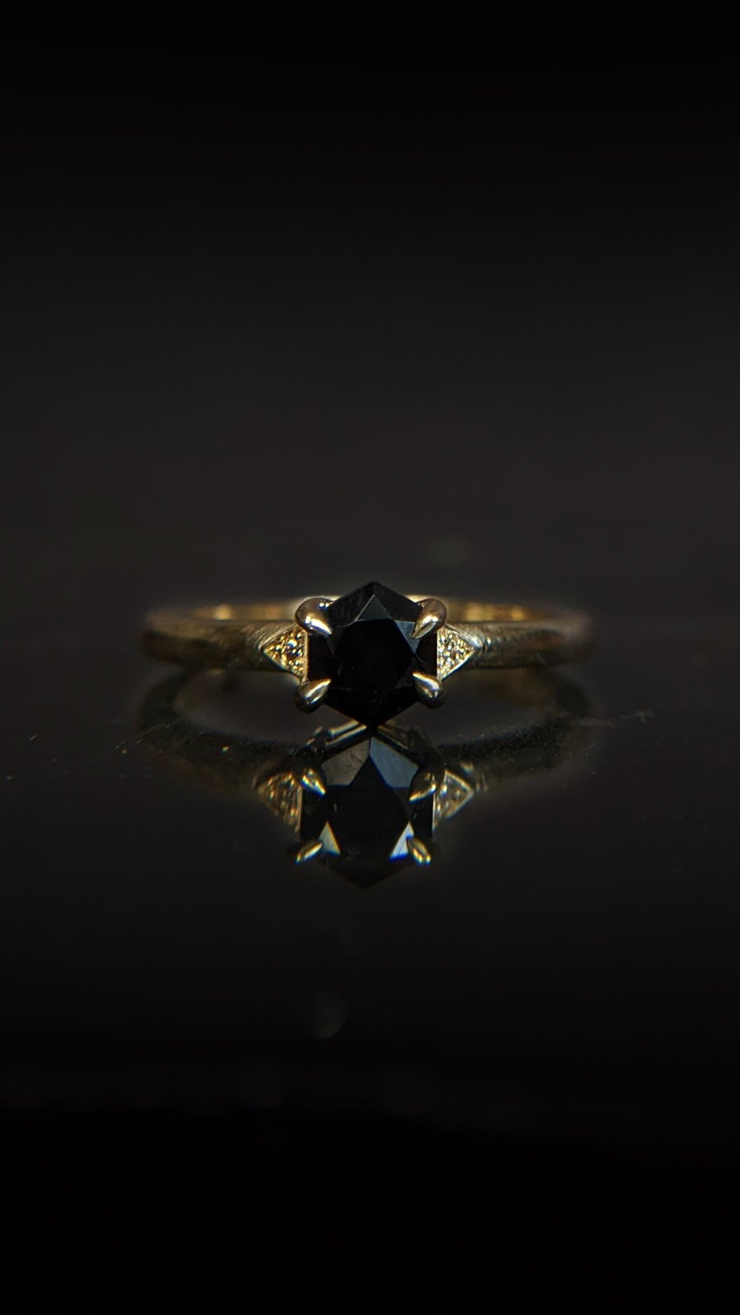 Luna Hex Spinel and Champagne Diamond Ring
