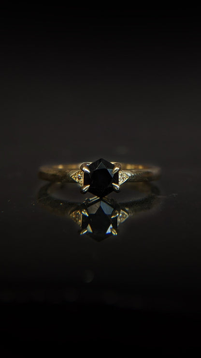 Luna Hex Spinel and Champagne Diamond Ring