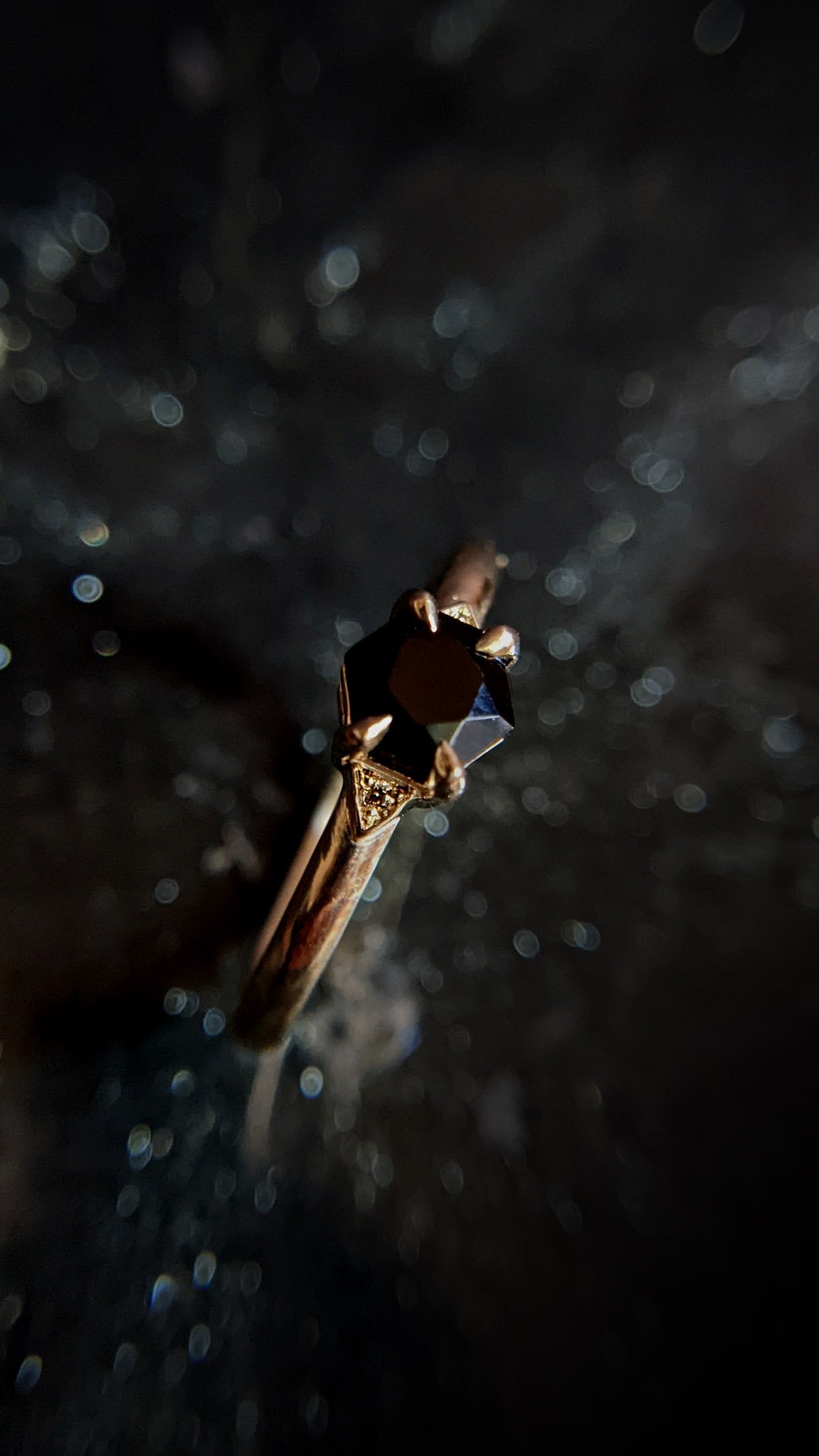 Luna Hex Spinel and Champagne Diamond Ring
