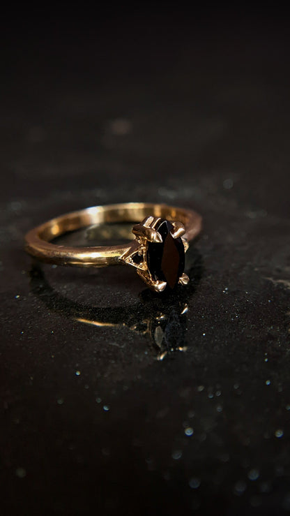 Luna Marquise Spinel and Black Diamond Ring