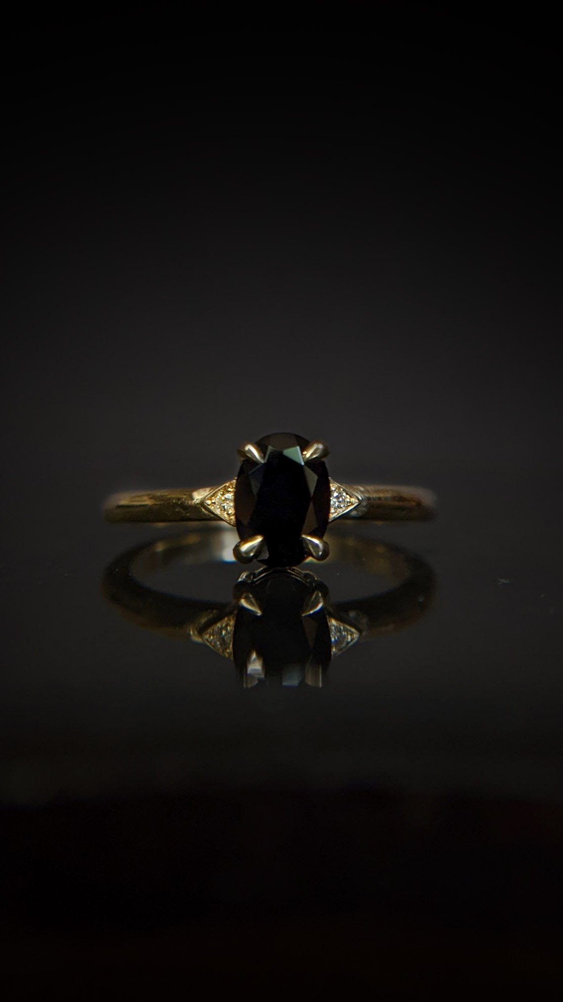 Luna Oval Spinel and White Diamond Ring