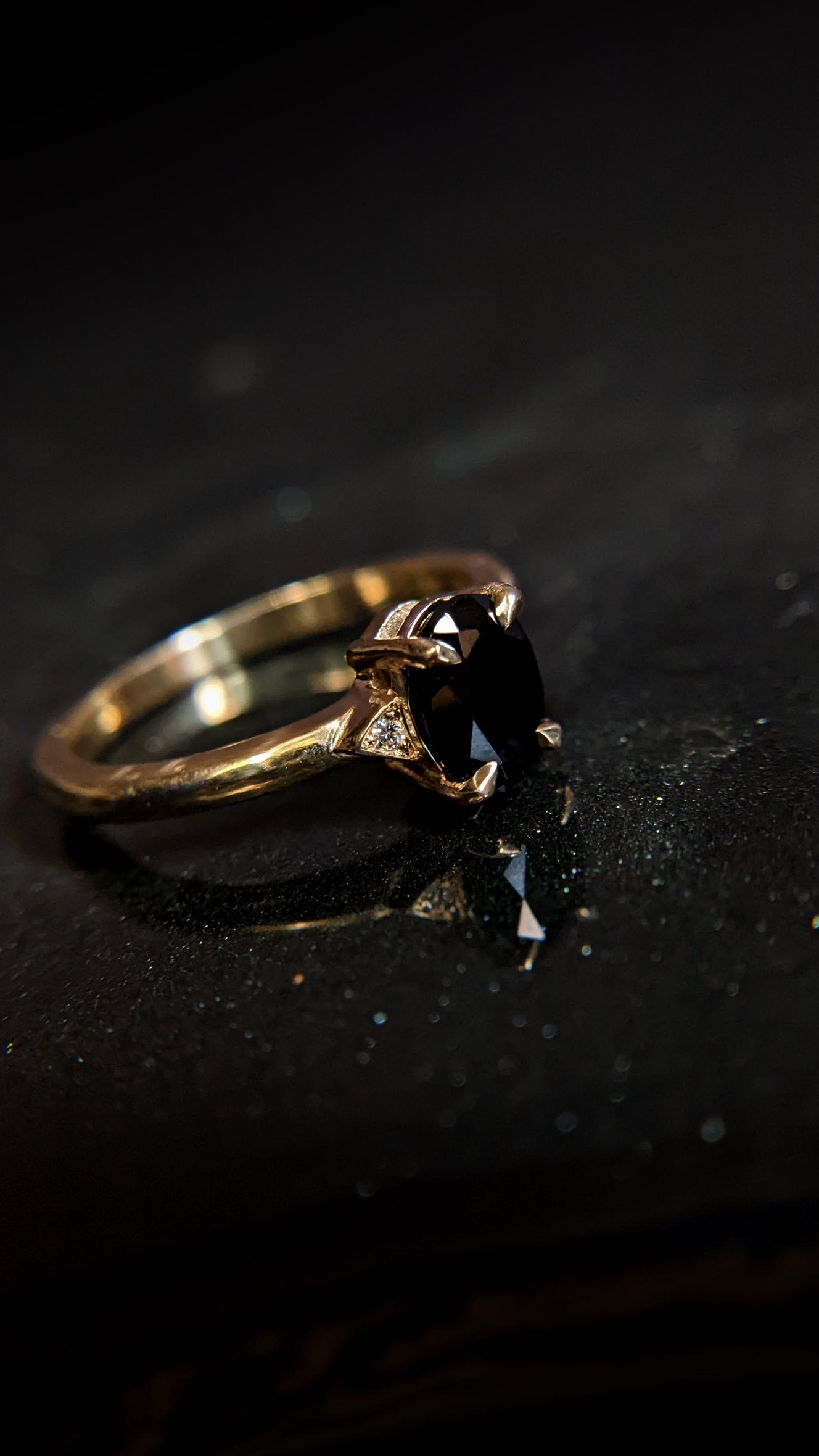 Luna Oval Spinel and White Diamond Ring
