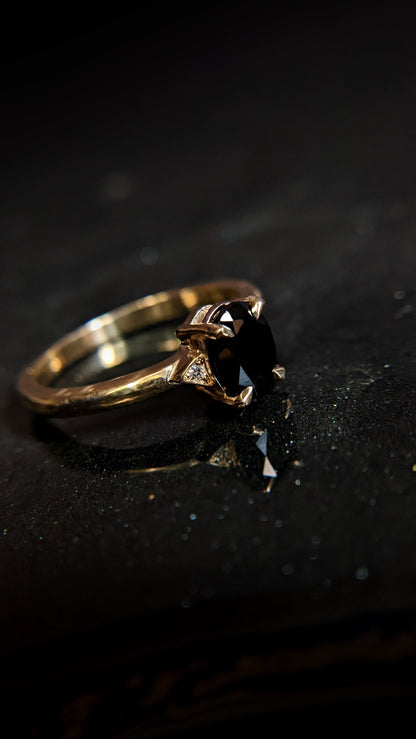 Luna Oval Spinel and White Diamond Ring
