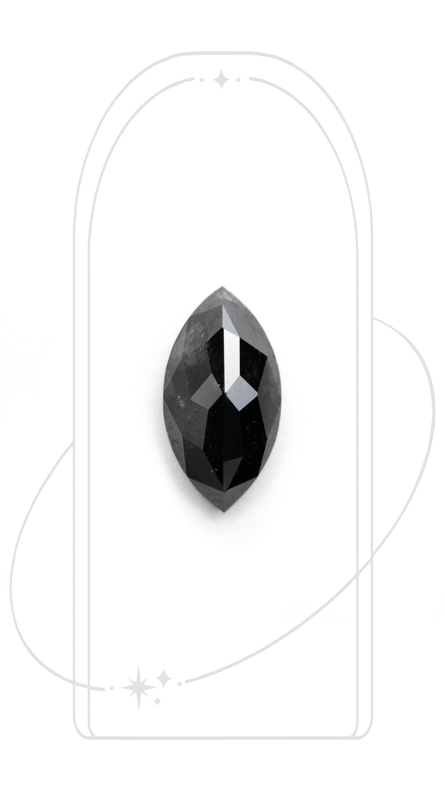 Marquise Double Cut Salt and Pepper Diamond