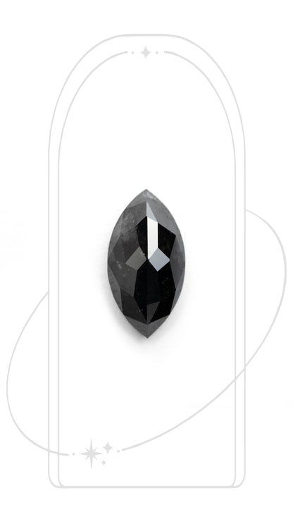 Marquise Double Cut Salt and Pepper Diamond