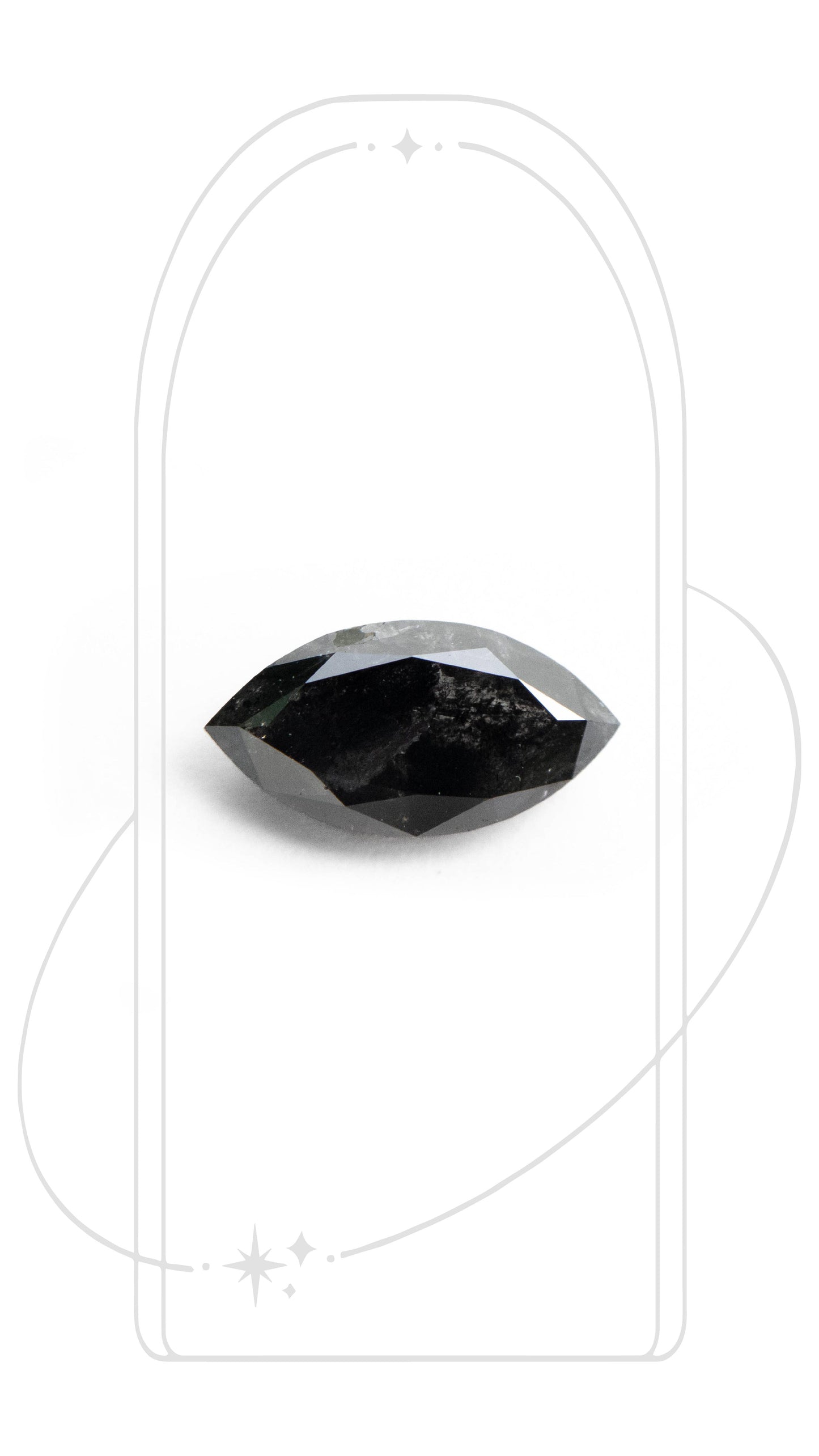 Marquise Double Cut Salt and Pepper Diamond