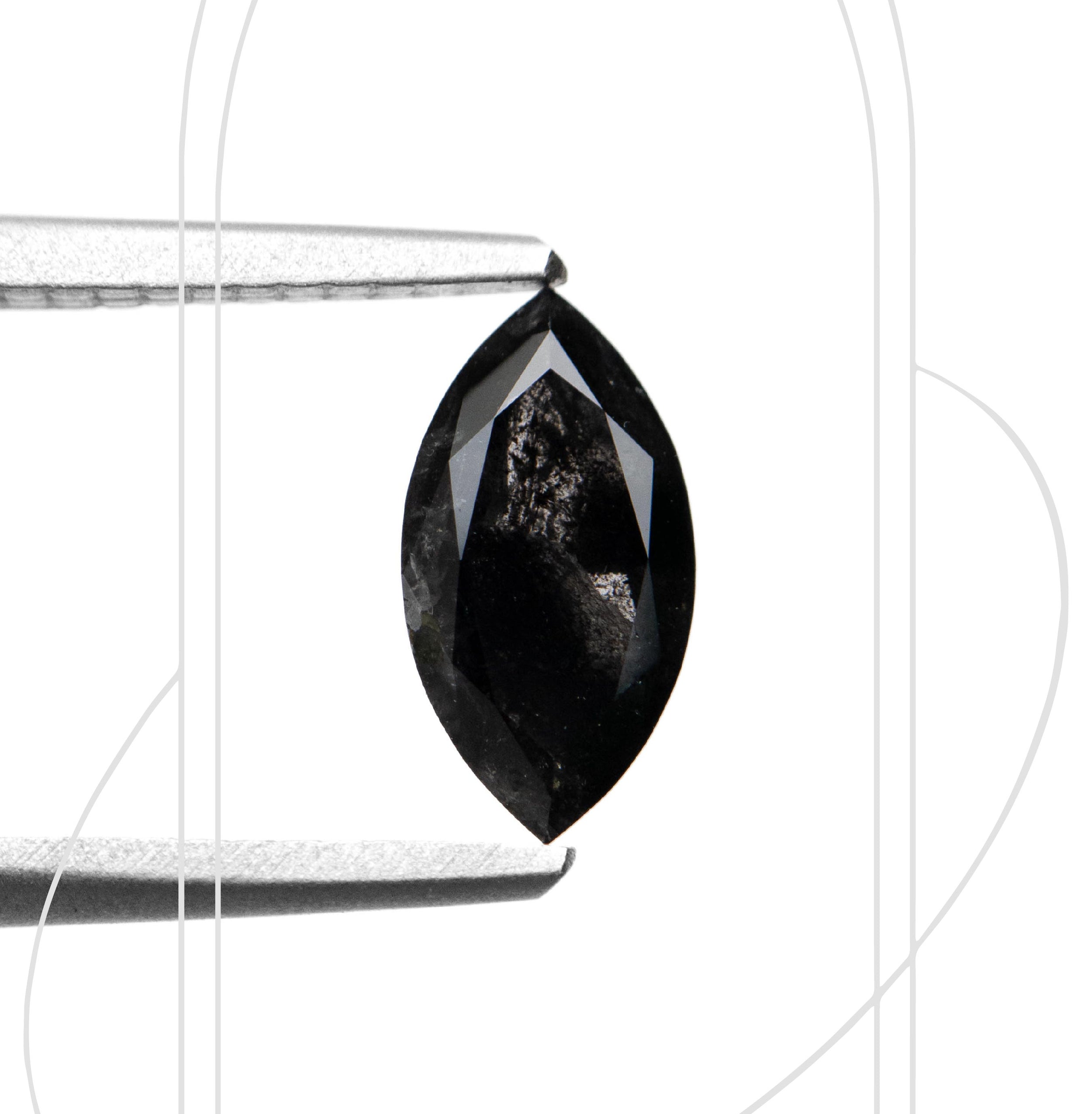 Marquise Double Cut Salt and Pepper Diamond