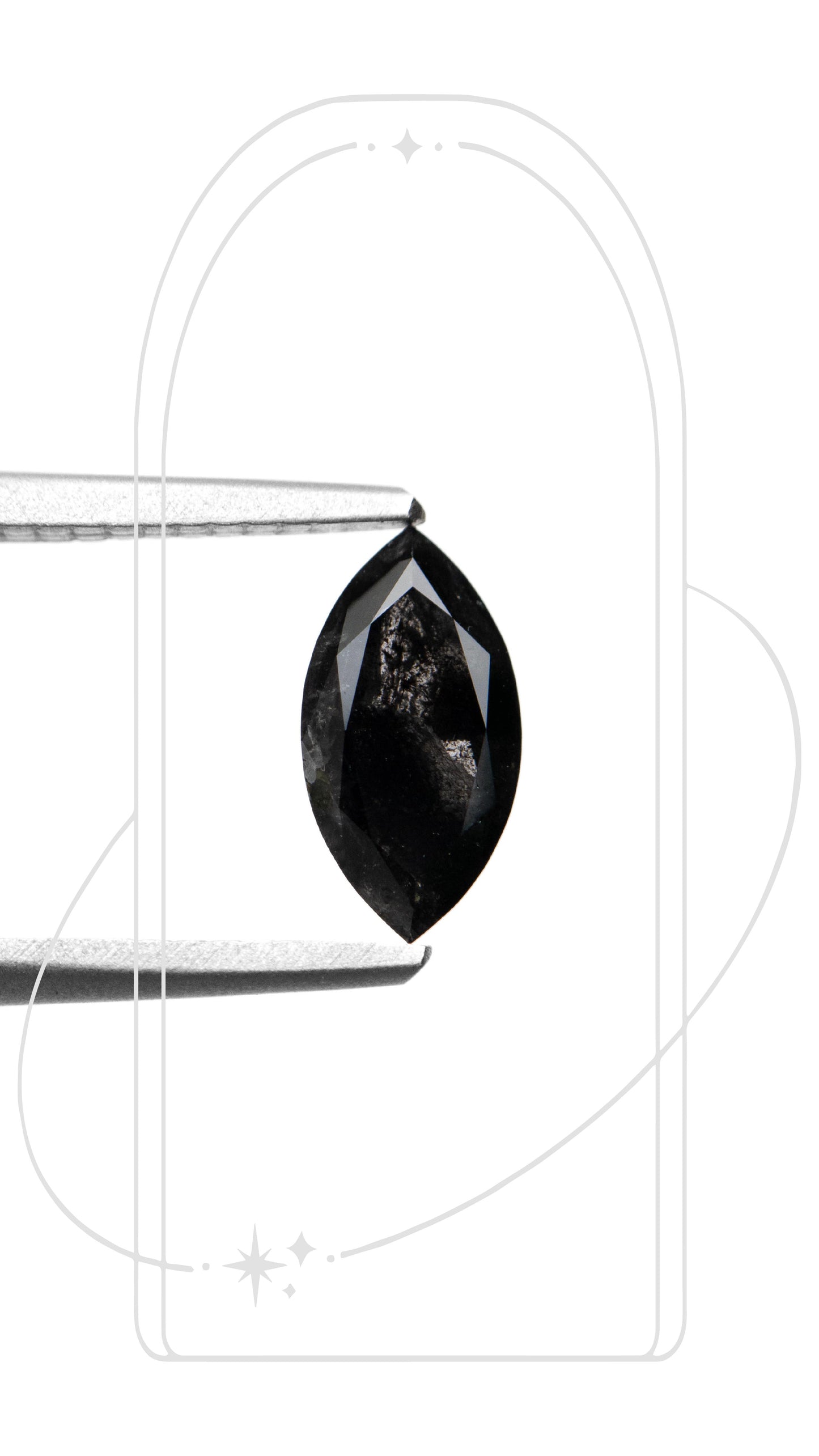 Marquise Double Cut Salt and Pepper Diamond