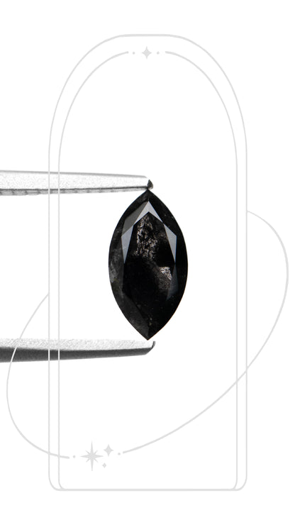 Marquise Double Cut Salt and Pepper Diamond