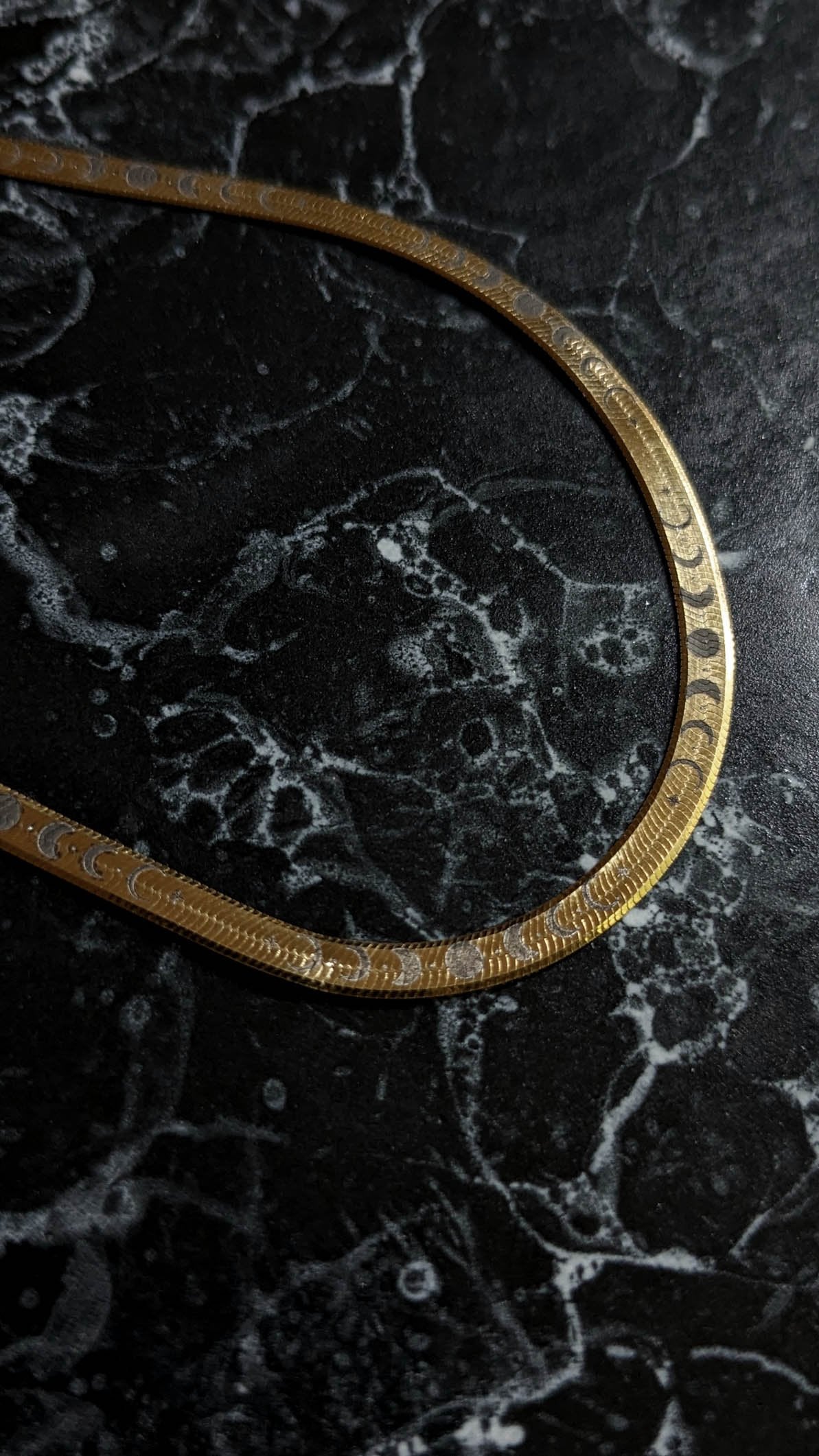 Moon Phase Herringbone Chain - Gold Plated