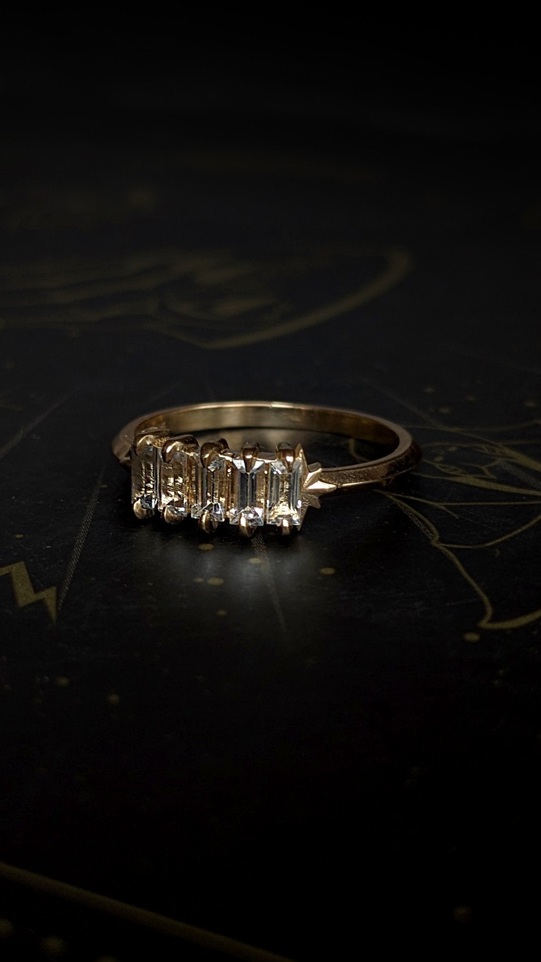 Nyota White Sapphire Baguette Ring