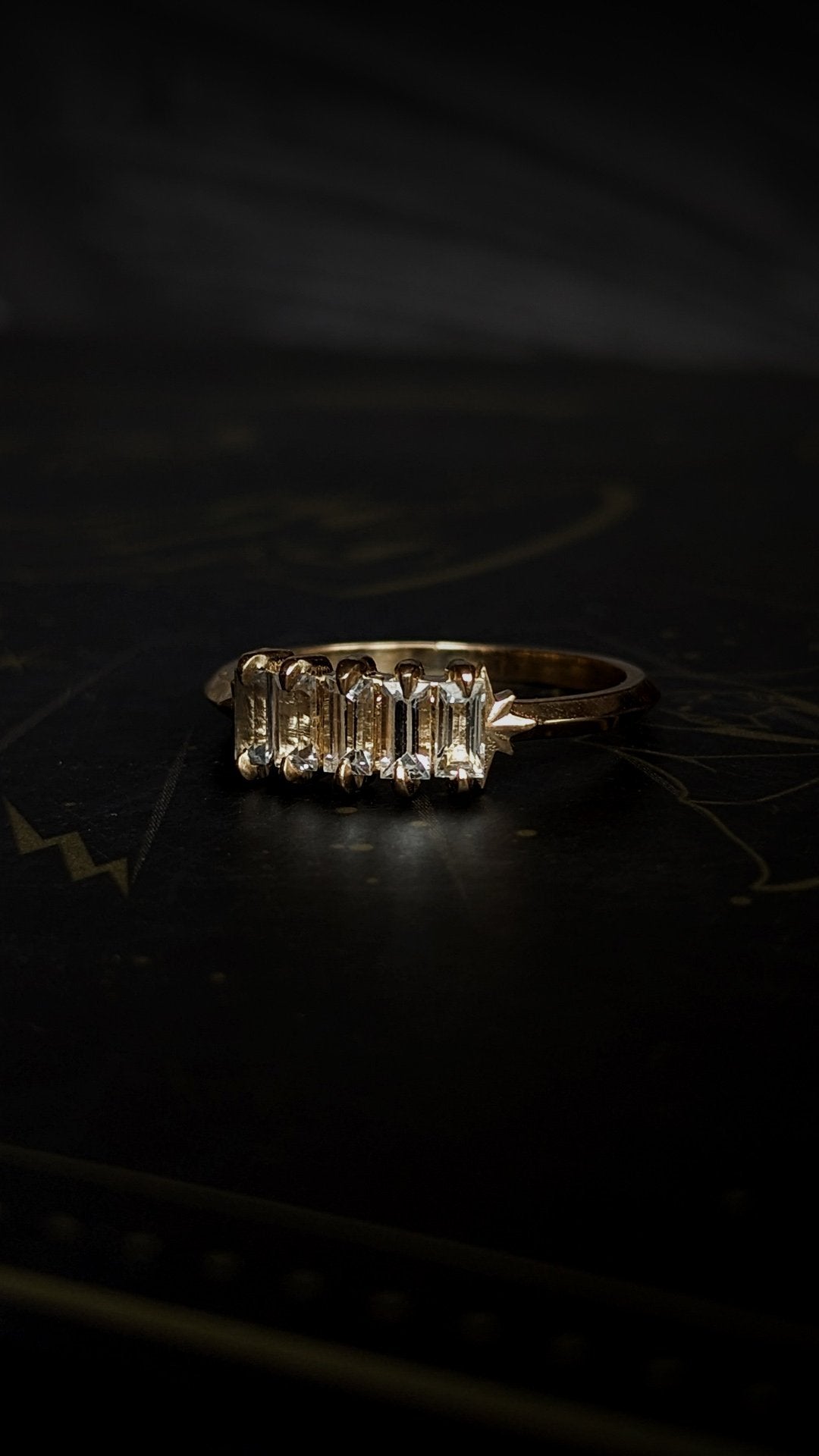 Nyota White Sapphire Baguette Ring