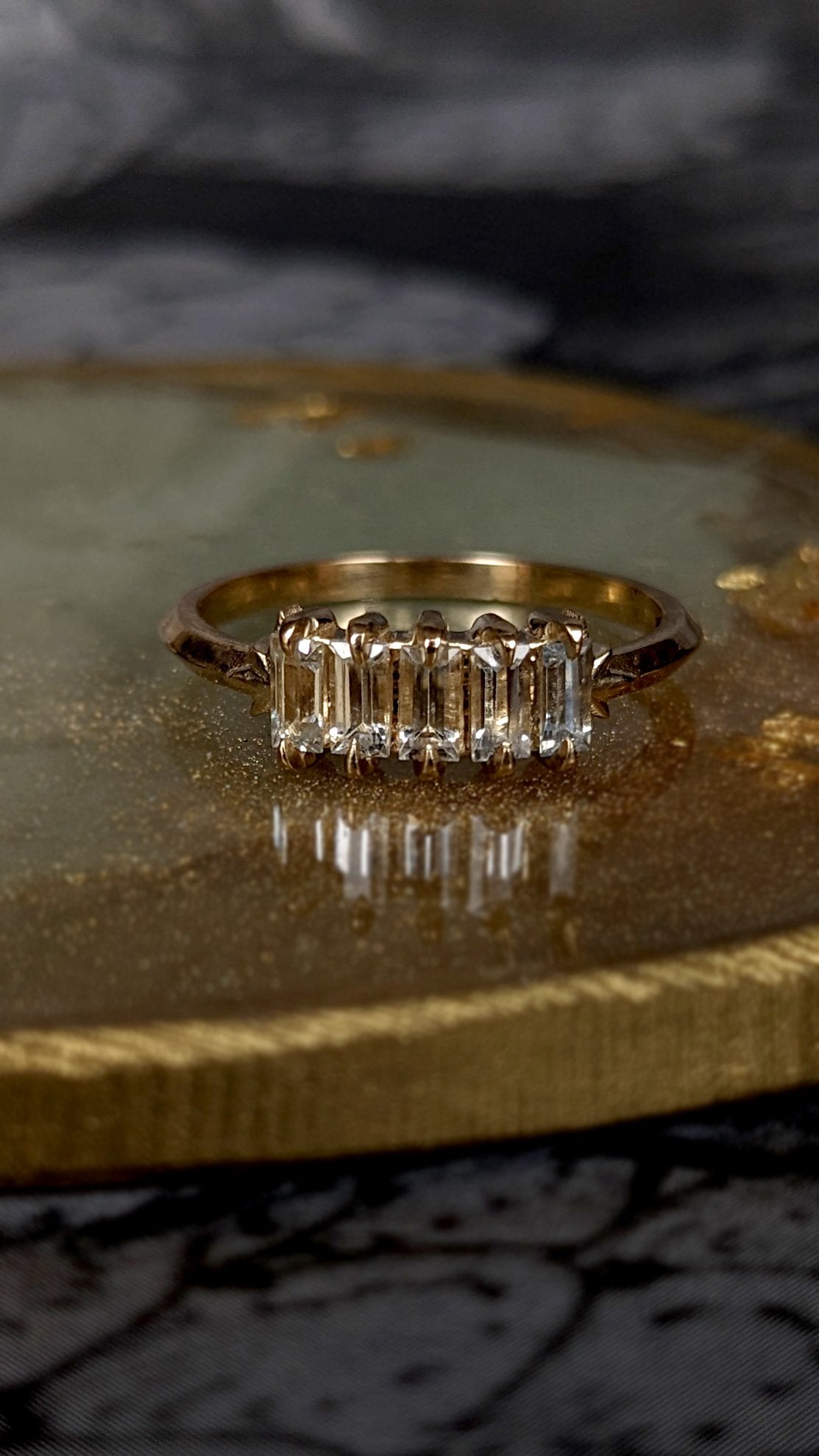 Nyota White Sapphire Baguette Ring
