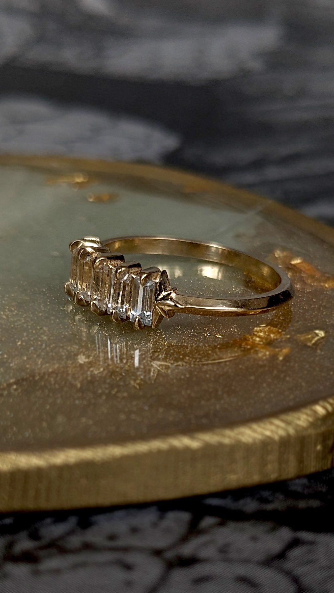 Nyota White Sapphire Baguette Ring