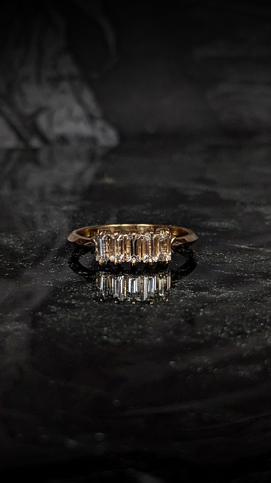 Nyota White Sapphire Baguette Ring