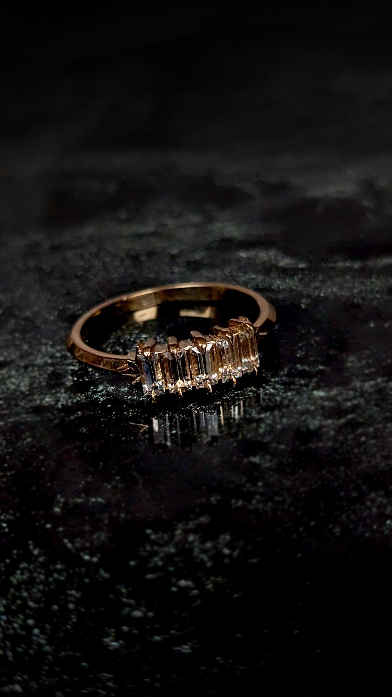 Nyota White Sapphire Baguette Ring