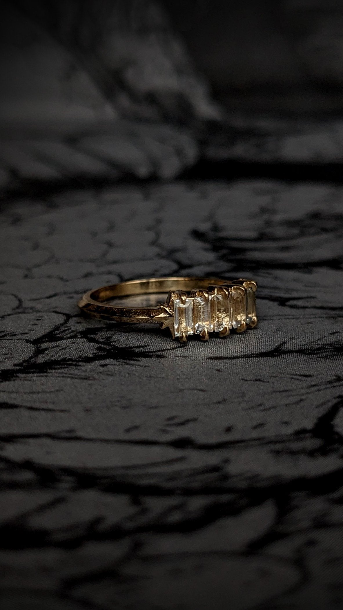 Nyota White Sapphire Baguette Ring