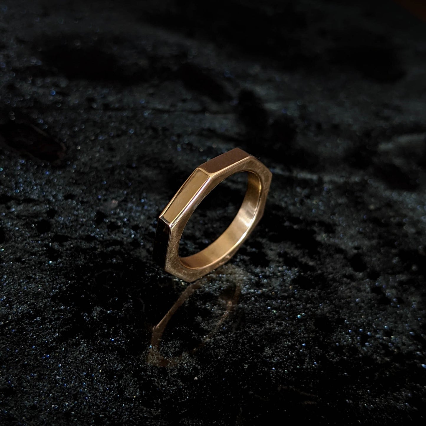 Octagon Faceted Band
