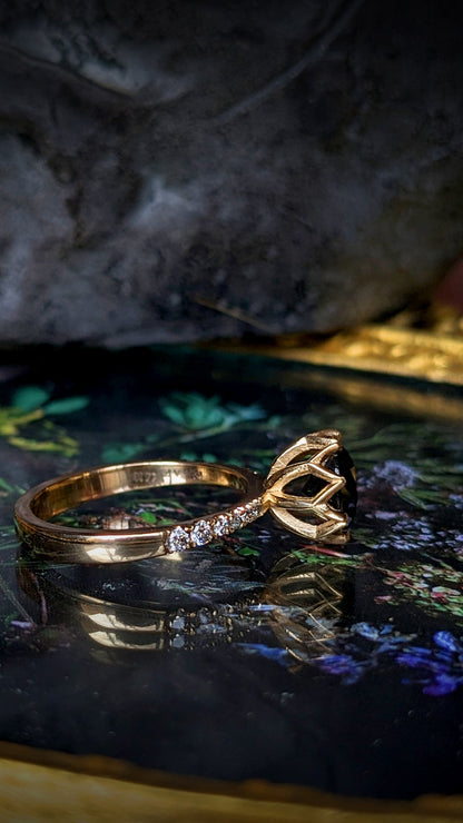 Octelyn Teal Sapphire & Diamond Ring