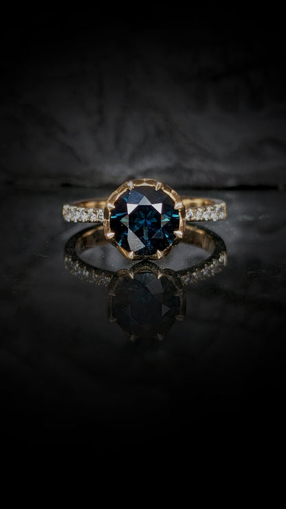 Octelyn Teal Sapphire & Diamond Ring