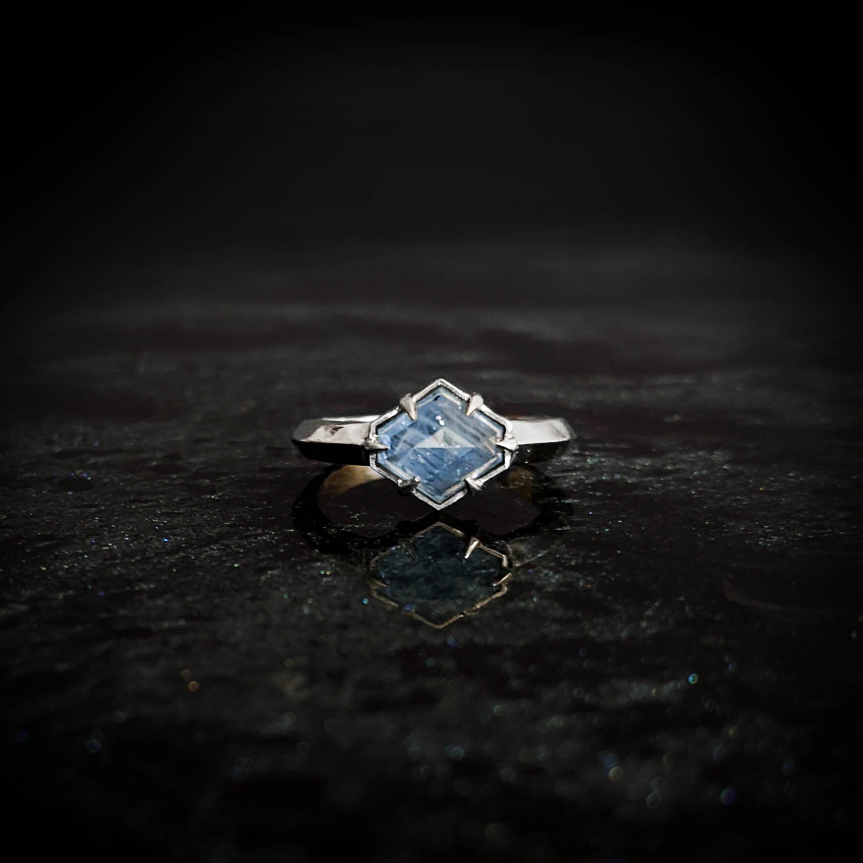 Olenna Elongated Blue Sapphire Hex
